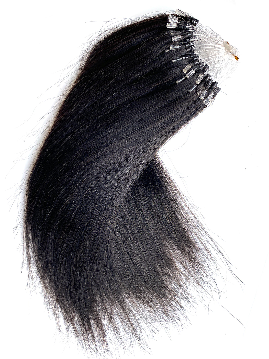 Ms Fenda Hair 100% Virgin Hair #Natural Color  Light Yaki Micro Loop Ring Hair Extension