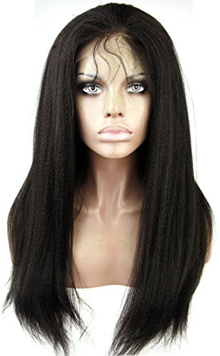 Ms Fenda Hair  Remy Virgin Peruvian Human Hair Italian Yaki style Medium Size Cap 1Piece/lot Lace Front Wigs (10-24inch)