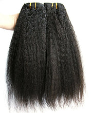 Ms Fenda Hair Kinky Straight Coase Yaki Natural Color Remy Virgin Brazilian Human Hair 3 Bundles with 1pc 4x4 Three Parting Lace Closure(12"12"12"+8"ThreeParting)