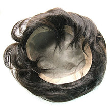 Ms Fenda 100% Remy Virgin Human Hair Color #1B Thin Skin PU Around the Mono Net Base Men's Toupee