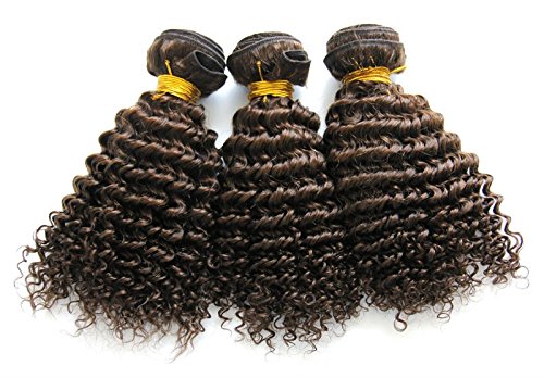Ms Fenda Hair Light Brown Color #4 Kinky Curly Style Virgin Brazilian Human Hair Weaving Wefts 10.5oz(300gram) 3Bundles/Lot