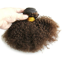 Ms Fenda Hair Light Brown Color #4 Afro Kinky Curly Style Virgin Brazilian Human Hair Weaving Wefts 10.5oz(300gram) 3Bundles/Lot