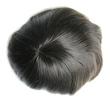 Ms Fenda 100% Remy Virgin Human Hair Color #1B Thin Skin PU Around the Mono Net Base Men's Toupee