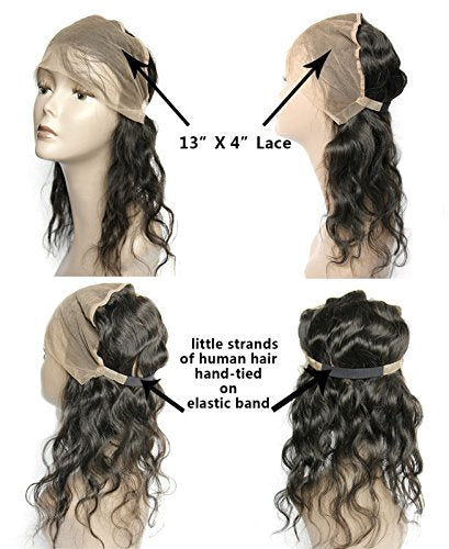 Ms Fenda Hair 100% Malaysian Remy Virgin Human Hair Body Wave Free Part Slightly Bleached 13x4 Lace Frontal With back Elastic Band Easier for Sew-in