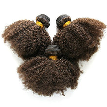 Ms Fenda Hair Light Brown Color #4 Afro Kinky Curly Style Virgin Brazilian Human Hair Weaving Wefts 10.5oz(300gram) 3Bundles/Lot