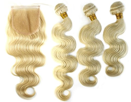 Ms Fenda Hair Blonde Color #613 Loose Wave Style Virgin European Human Hair Weaving Wefts