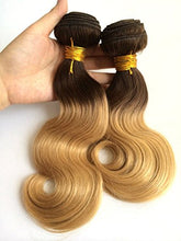 Ms Fenda Hair Brown Root Blonde Ombre Hair T#4/27 Body Wave Style Virgin Malaysian Human Hair Weaving Wefts 10.5oz(300gram) 3Bundles/Lot
