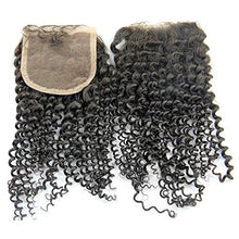 MsFenda Hair 100% Brazilian Human Hair Kinky Curly Hair 1 Pcs Lace Closure (4*4)