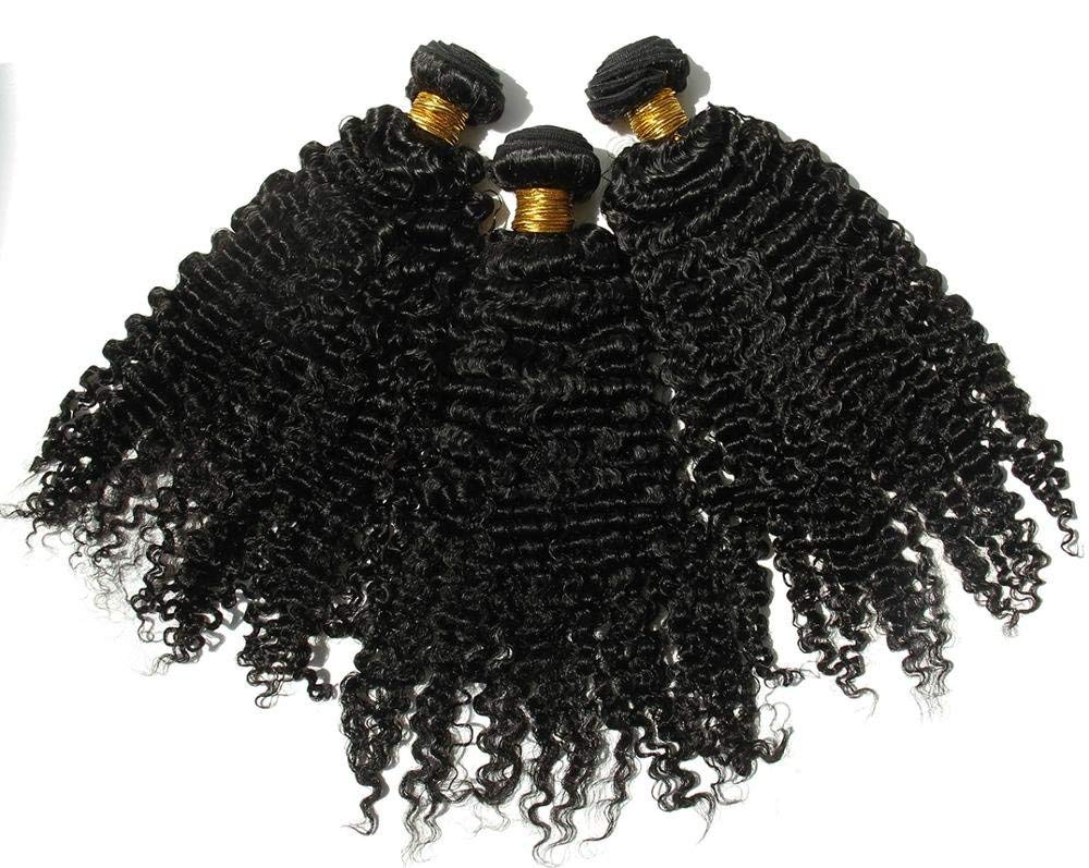 Ms Fenda 100% Brazilian Virgin Human Hair Natural Color 3B 3C Kinky Curly Weaving Weft 3 Bundles
