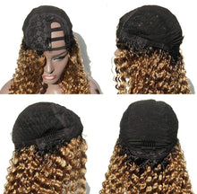 Ms Fenda Hair 100% Brazilian Virgin Human Hair Deep Wave Ombre Color T1b/27 U-part Rigt Parting Wigs