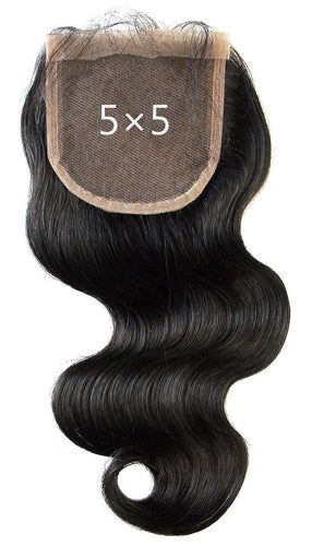 Ms Fenda Free Part 5x5 Lace Front Closure Brazilian Virgin Human Hair Closure Piece with Baby Hair Pre Plucked Natural Hairline