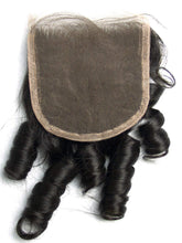 Ms Fenda Hair Natural Color Funmi Curl Loose Curl Knots Bleached 100% Raw Remy Virgin Peruvian Human Hair Free Part 4x4 Lace Closure(8inch-22inch)