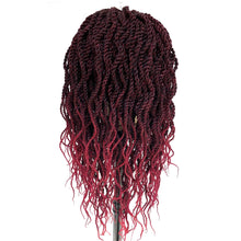 Ms Fenda Hand Tied Heat Resistant Synthetic Braiding T-part Lace Parting Wigs(22inch, #Burg)