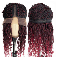 Ms Fenda Hand Tied Heat Resistant Synthetic Braiding T-part Lace Parting Wigs(22inch, #Burg)