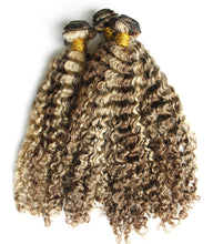 Ms Fenda 100% Virgin Malaysian Virgin Hair 3B 3C S-Curly Piano Color P4/22 Weaving Wefts