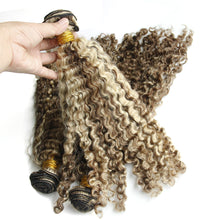 Ms Fenda 100% Virgin Malaysian Virgin Hair 3B 3C S-Curly Piano Color P4/22 Weaving Wefts