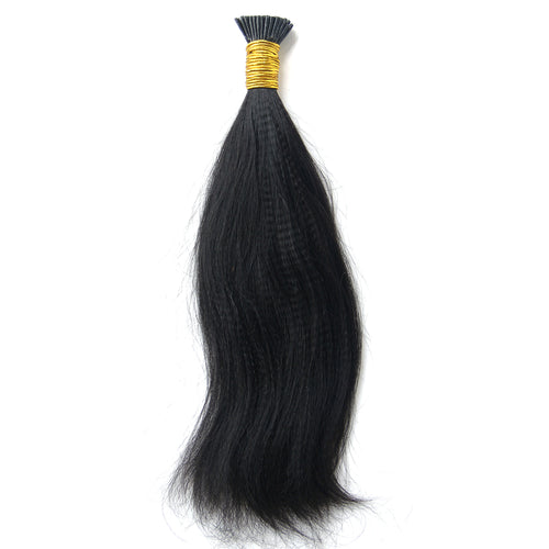 Ms Fenda Brazilian Remy Human Hair light yaki 0.5g/strand 100 strands Natural Color I-tip Hair Extensions