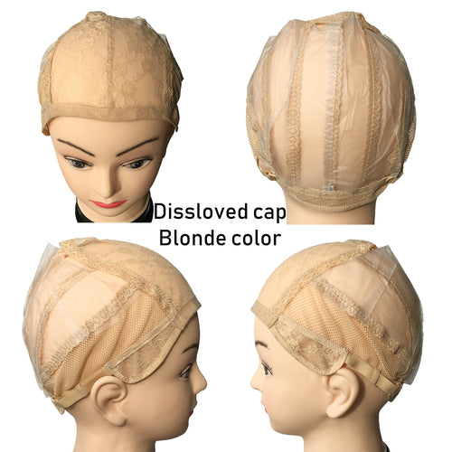Ms Fenda Lace Wig Making Caps Weaving Caps Dissolved Wig Caps for DIY Wigs Makers(1pc, blonde)