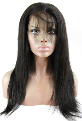 Ms Fenda Hair 250% High Density Straight Natural Color Medium Size Cap Remy Virgin Peruvian Human Hair Lace Front Wigs