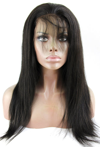 Ms Fenda Hair 250% High Density Straight Natural Color Medium Size Cap Remy Virgin Peruvian Human Hair Lace Front Wigs