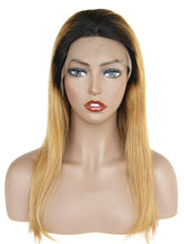 Ms Fenda Ombre Color #T1b/27 Brazilian Virgin Human Hair Natural Straight Lace Front Wigs