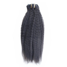Ms Fenda Brazilian Virgin Human Hair Kinky Straight Coarse Yaki Clip In Hair Extensions