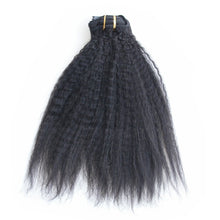 Ms Fenda Brazilian Virgin Human Hair Kinky Straight Coarse Yaki Clip In Hair Extensions