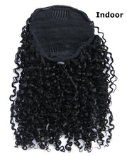 Ms Fenda Peruvian Human Virgin Human Hair 3b-3c S Kinky Curly Clip-in Ponytail
