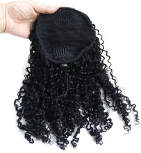 Ms Fenda Peruvian Human Virgin Human Hair 3b-3c S Kinky Curly Clip-in Ponytail