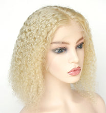 Ms Fenda Brazilian  Human Hair Blonde Color #613 Deep Curly 150% Density Short Bob Lace Wigs