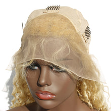 Ms Fenda Brazilian Virgin Human Hair Blonde Color #613 Deep Wave 150% Density Lace Wigs