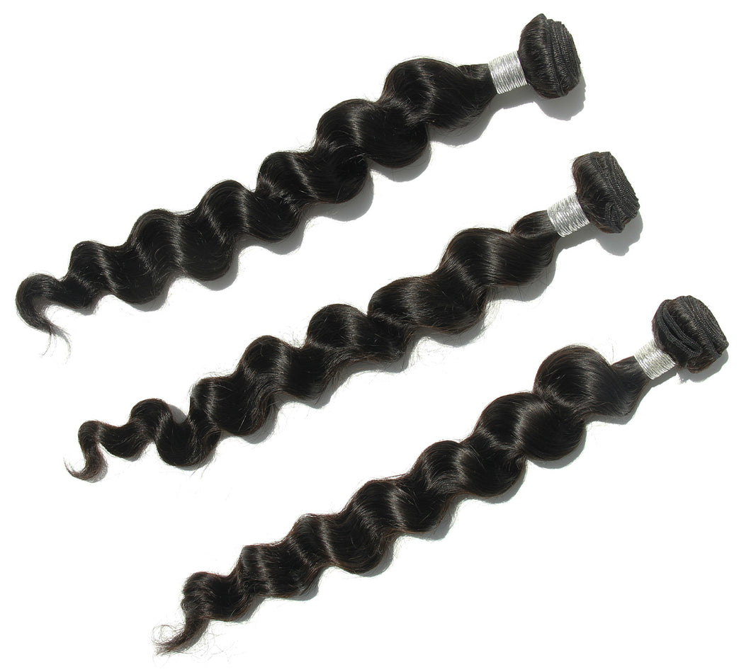 Ms Fenda 100% Brazilian Human Hair Bundles Loose Wave Weaving Wefts (3 bundles)