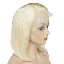Ms Fenda Brazilian Virgin Human Hair Blonde Color #613 Straight 150% Density Short Bob Lace Wigs