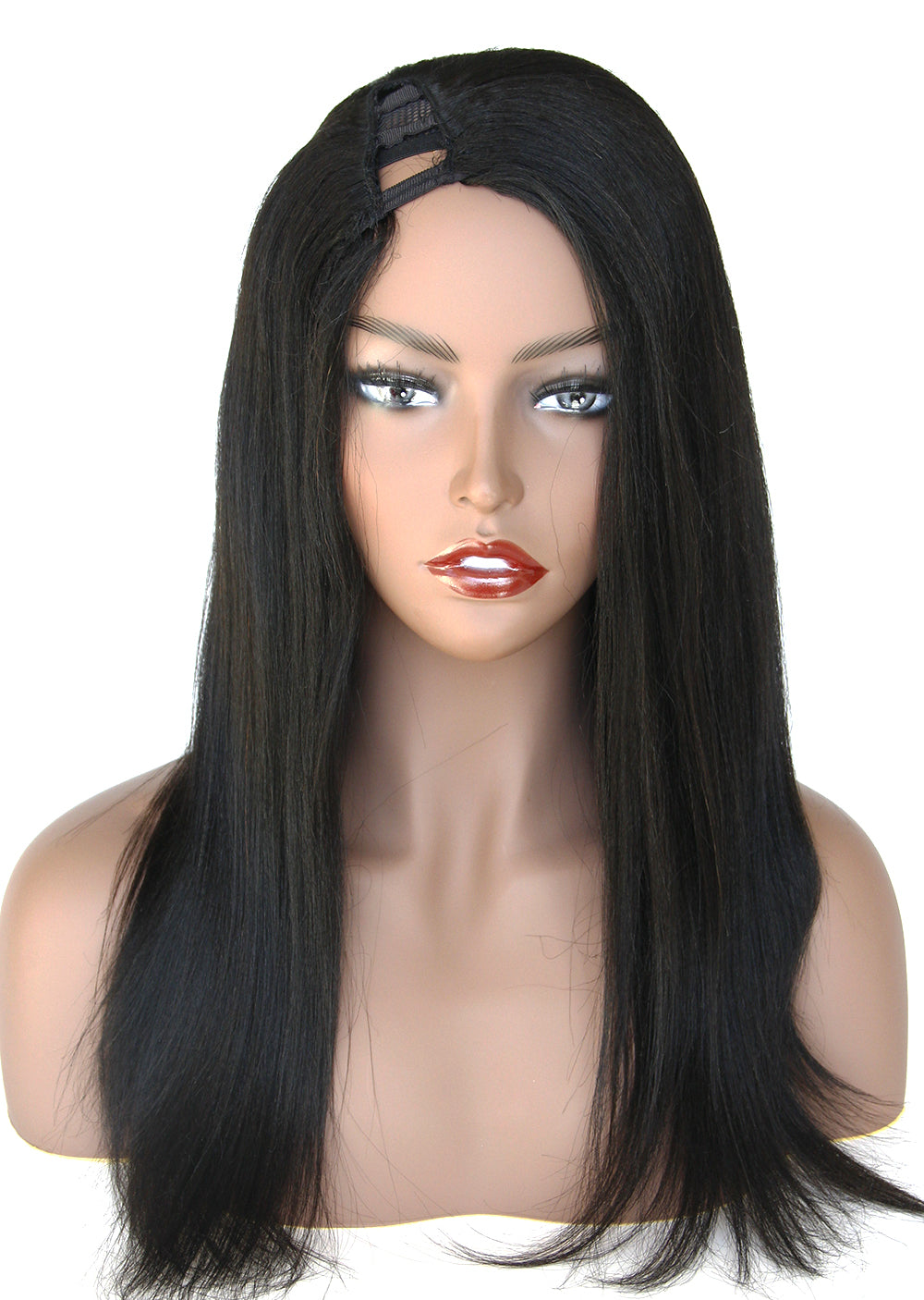 Ms Fenda 100% Brazilian Virgin Human Hair Natural Color Yaki U-part Right Parting Wigs
