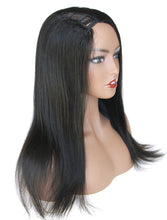 Ms Fenda 100% Brazilian Virgin Human Hair Natural Color Yaki U-part Right Parting Wigs