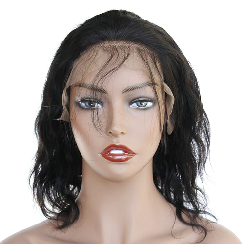 Ms Fenda Hair 130% Density Peruvian Virgin Human Hair Natural Wave Bob Style Lace Front Wigs