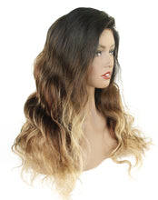 Ms Fenda 150% Density Ombre Color T1b/4/27 Peruvian Virgin Human Hair Body Wave Lace Wigs