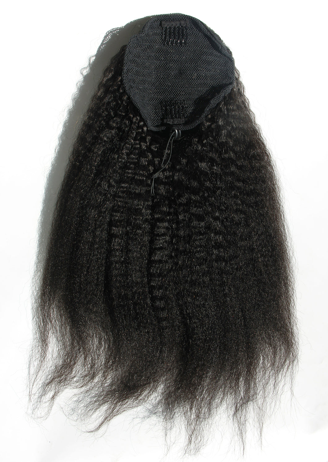 Ms Fenda Peruvian Human Remy Virgin Human Hair kinky straight Coarse Yaki Clip-in Ponytail