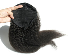 Ms Fenda Peruvian Human Remy Virgin Human Hair kinky straight Coarse Yaki Clip-in Ponytail