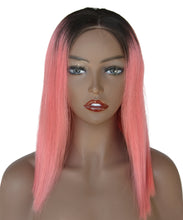 Ms Fenda Ombre Color #T1b/Pink Peruvian Virgin Human Hair 150% Density Bob Lace Wigs