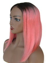 Ms Fenda Ombre Color #T1b/Pink Peruvian Virgin Human Hair 150% Density Bob Lace Wigs