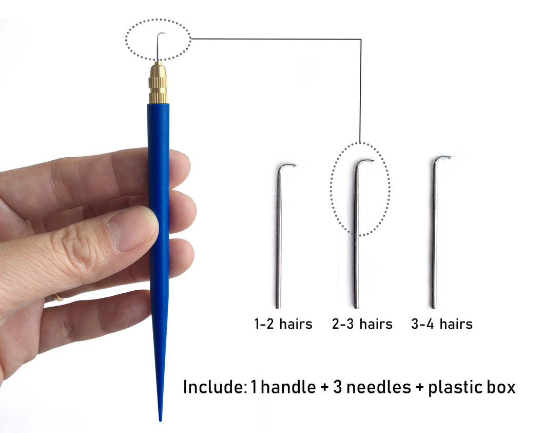 Ms Fenda Ventilating Needles for Wig Making Wig DIY 1PC Light Plastic Holder 3 Needles