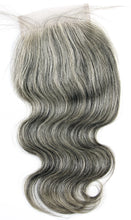 Ms Fenda 100% Virgin Malaysian Human Hair Body Wave Mixed Grey Color 4X4 Lace Closure