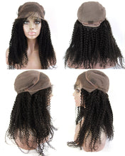 Ms Fenda Hair 250% High Density Kinky Curly Dark Natural Color Medium Size Cap 1Piece/lot Remy Virgin Peruvian Human Hair Lace Front Wigs
