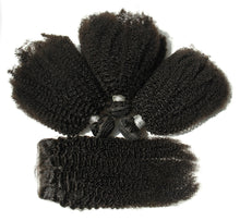 Ms Fenda Brazilian Virgin Human Hair Weaving Wefts 3 Bundles 1 piece 4x4 closure (Afro Kinky Curly)