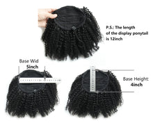 Ms Fenda 100% Virgin Peruvian Human Hair Natural Color 4b-4c Afro Kinky Curly Clip-in Ponytail