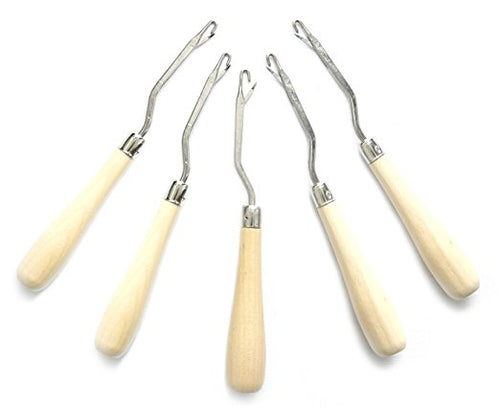 Ms Fenda Hair Wooden Handle Hair Weave Needle Knitting Carpets Repair tools Latch Crochet Hooks